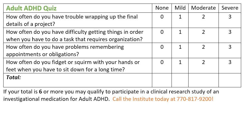 Case studies done on adhd